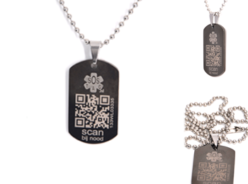 sos dogtag zwart medium (113d)